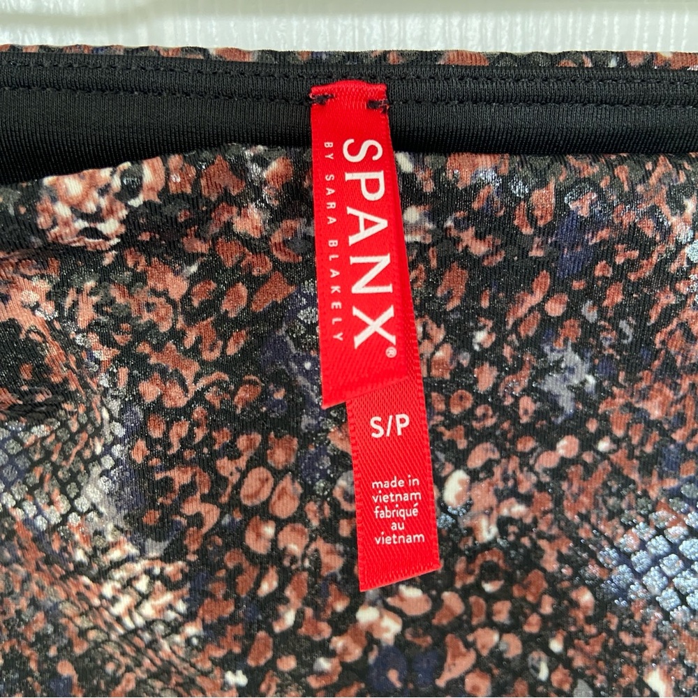 SPANX FAUX LEATHER SNAKE SHINE LEGGINGS NEW Size Small - Picture 7 of 10
